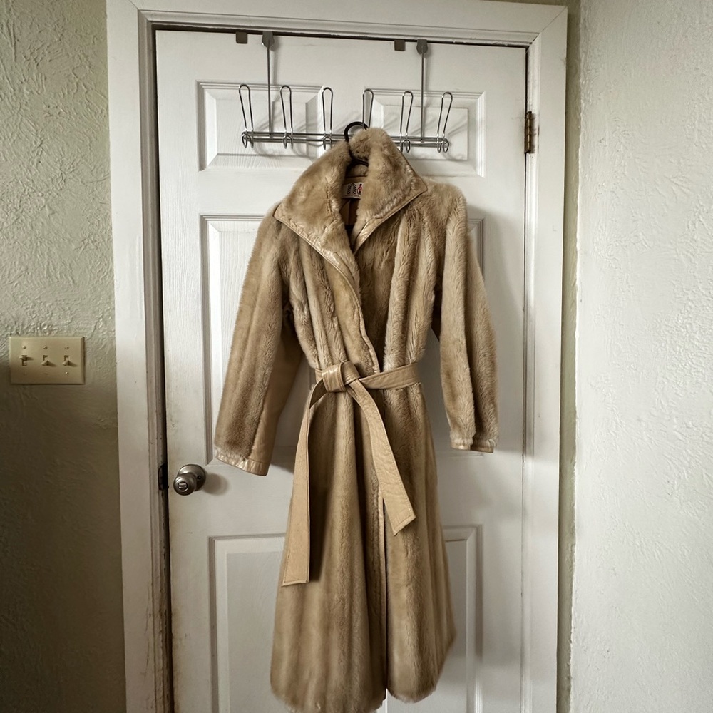 Vintage Faux Fur and Leather Coat